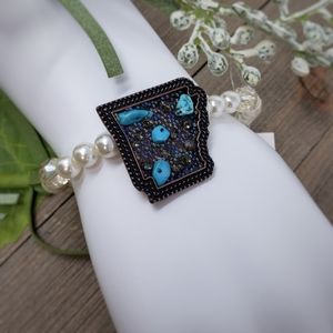 Southern Junkie | Turquoise Stone Arkansas Pendant Bracelet